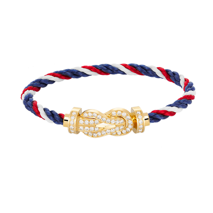 [Saipan]LARGE 8-FIGURE BUCKLE FULL DIAMOND BRACELET - GOLD