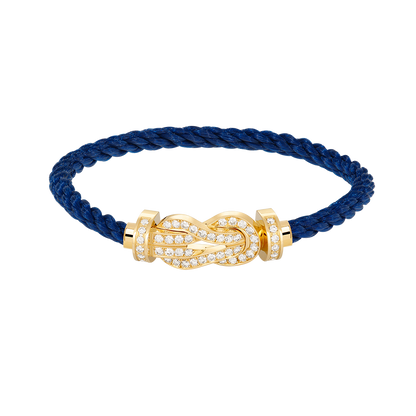 [Saipan]LARGE 8-FIGURE BUCKLE FULL DIAMOND BRACELET - GOLD