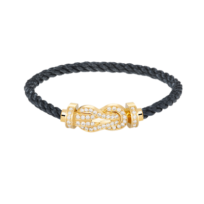 [Saipan]LARGE 8-FIGURE BUCKLE FULL DIAMOND BRACELET - GOLD