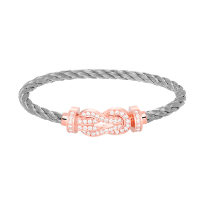 [Saipan]LARGE 8-FIGURE BUCKLE FULL DIAMOND BRACELET - ROSE GOLD