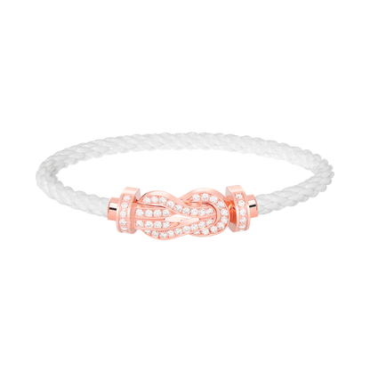 [Saipan]LARGE 8-FIGURE BUCKLE FULL DIAMOND BRACELET - ROSE GOLD