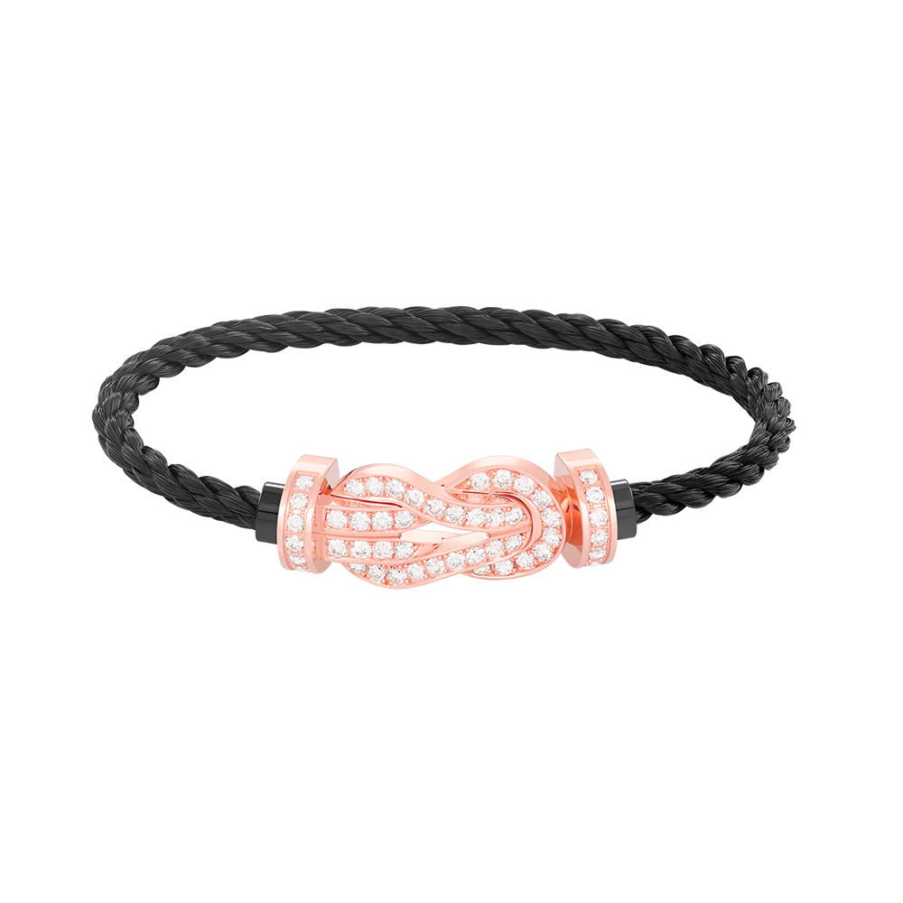 [Saipan]LARGE 8-FIGURE BUCKLE FULL DIAMOND BRACELET - ROSE GOLD