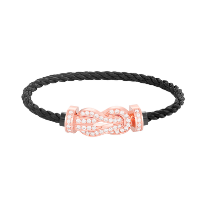[Saipan]LARGE 8-FIGURE BUCKLE FULL DIAMOND BRACELET - ROSE GOLD