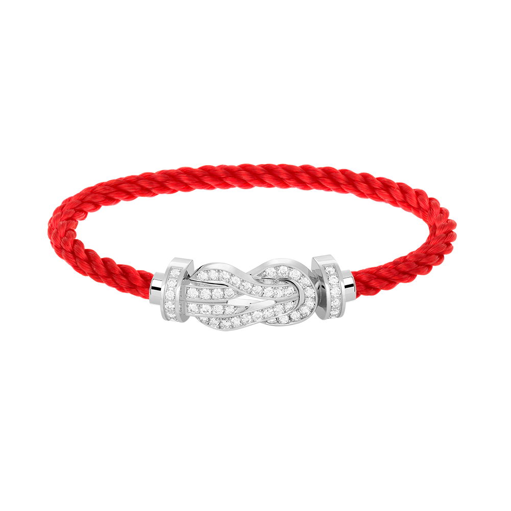 [Saipan]LARGE 8-FIGURE BUCKLE FULL DIAMOND BRACELET -WHITE GOLD