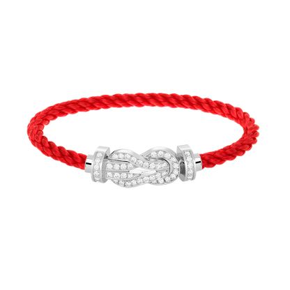 [Saipan]LARGE 8-FIGURE BUCKLE FULL DIAMOND BRACELET -WHITE GOLD