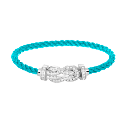 [Saipan]LARGE 8-FIGURE BUCKLE FULL DIAMOND BRACELET -WHITE GOLD