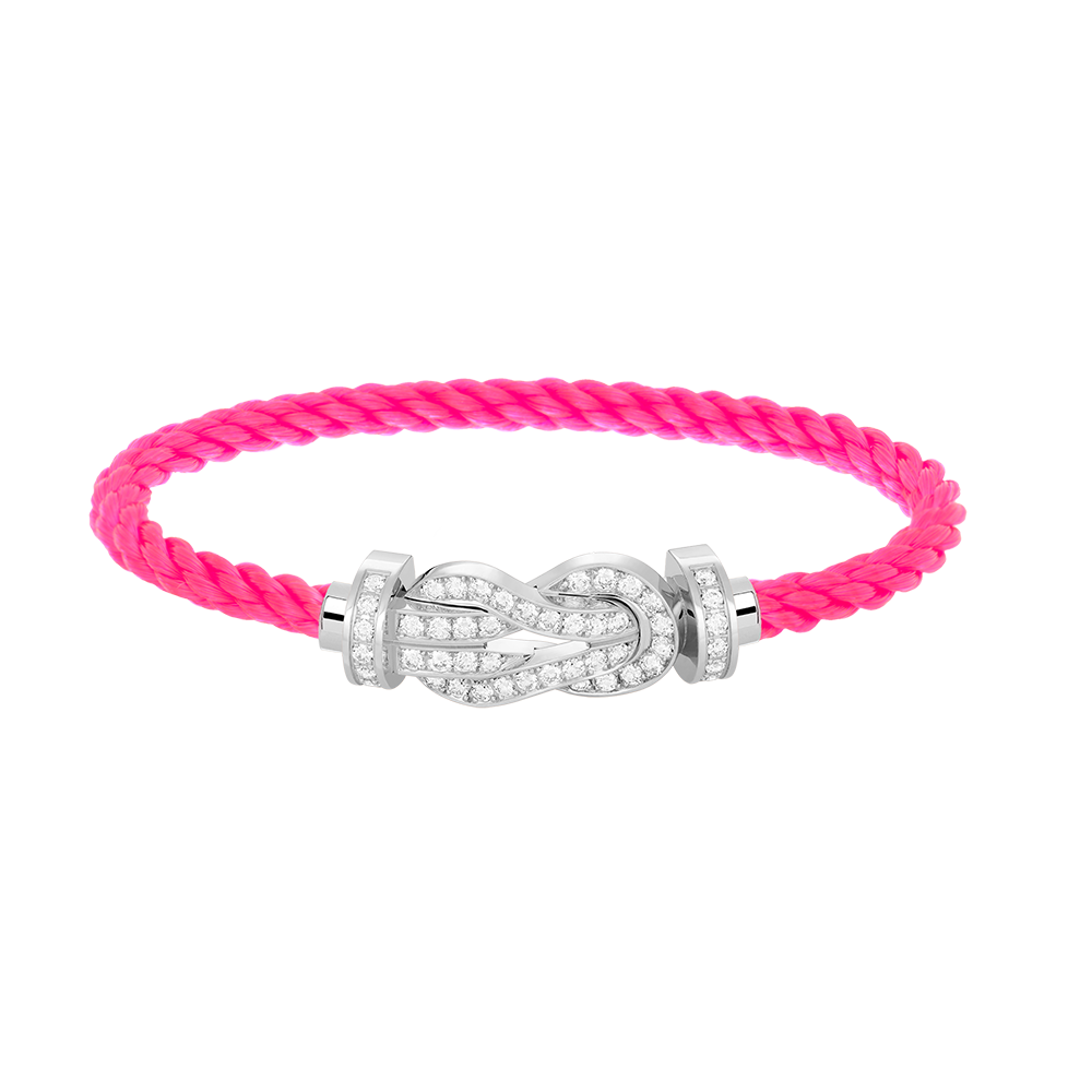 [Saipan]LARGE 8-FIGURE BUCKLE FULL DIAMOND BRACELET -WHITE GOLD