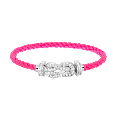 [Saipan]LARGE 8-FIGURE BUCKLE FULL DIAMOND BRACELET -WHITE GOLD