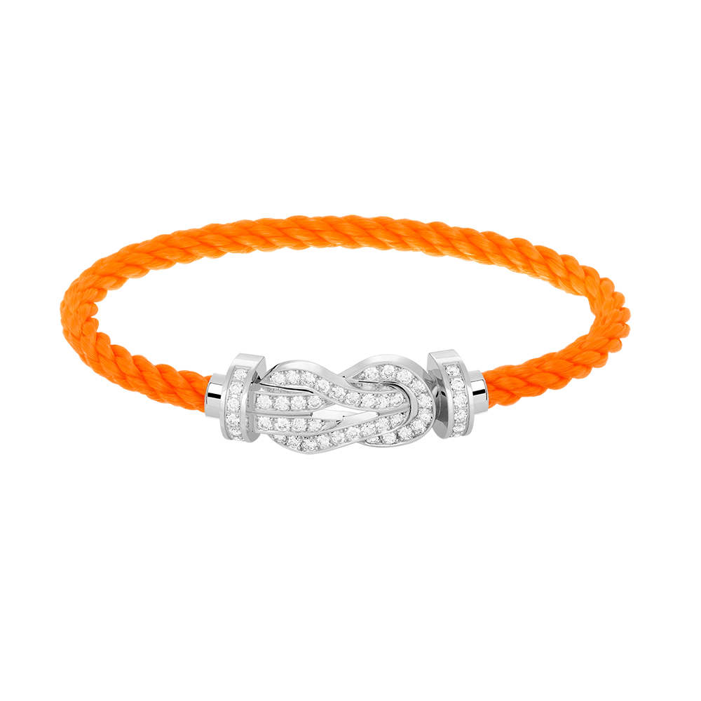 [Saipan]LARGE 8-FIGURE BUCKLE FULL DIAMOND BRACELET -WHITE GOLD