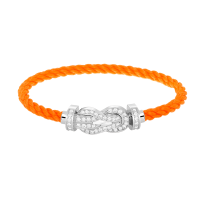 [Saipan]LARGE 8-FIGURE BUCKLE FULL DIAMOND BRACELET -WHITE GOLD