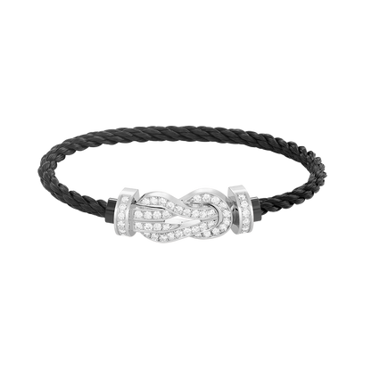[Saipan]LARGE 8-FIGURE BUCKLE FULL DIAMOND BRACELET -WHITE GOLD