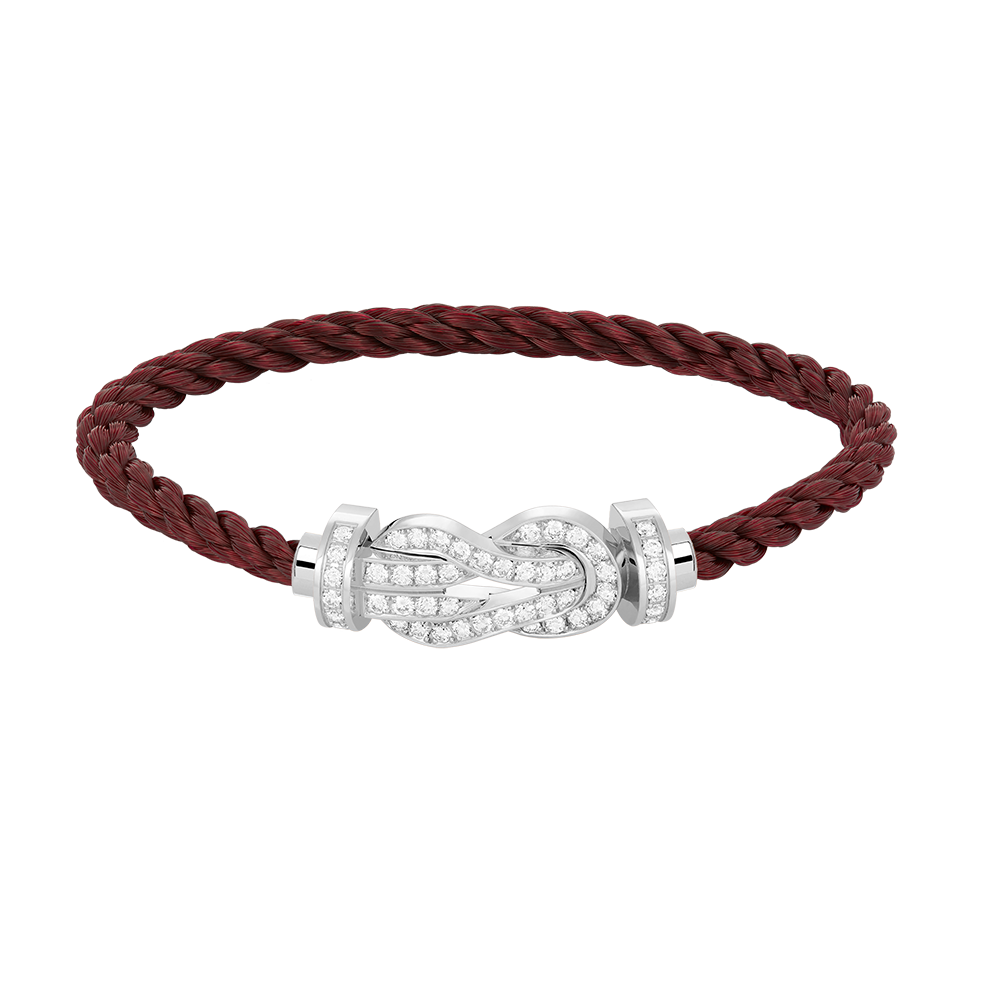 [Saipan]LARGE 8-FIGURE BUCKLE FULL DIAMOND BRACELET -WHITE GOLD