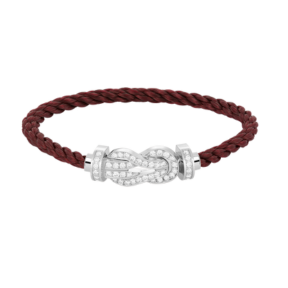 [Saipan]LARGE 8-FIGURE BUCKLE FULL DIAMOND BRACELET -WHITE GOLD