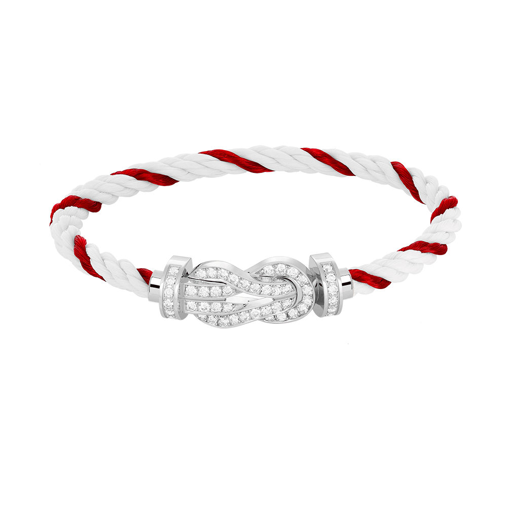 [Saipan]LARGE 8-FIGURE BUCKLE FULL DIAMOND BRACELET -WHITE GOLD