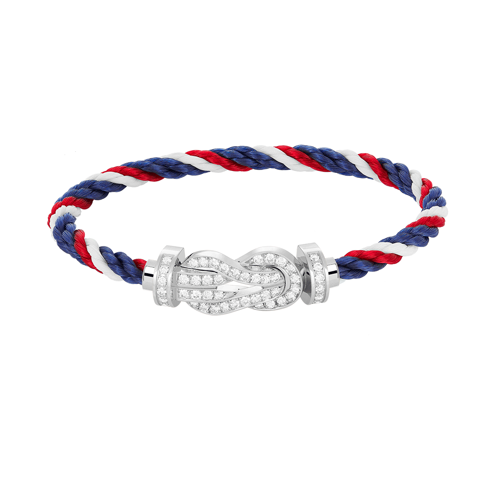[Saipan]LARGE 8-FIGURE BUCKLE FULL DIAMOND BRACELET -WHITE GOLD