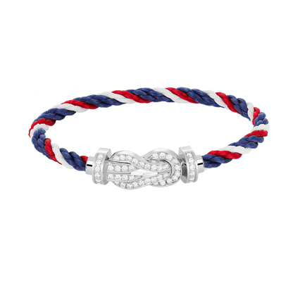 [Saipan]LARGE 8-FIGURE BUCKLE FULL DIAMOND BRACELET -WHITE GOLD