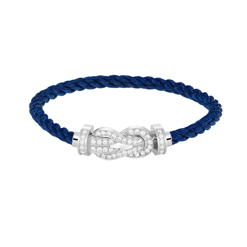 [Saipan]LARGE 8-FIGURE BUCKLE FULL DIAMOND BRACELET -WHITE GOLD