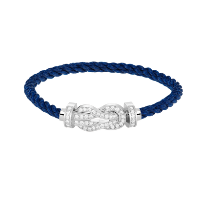 [Saipan]LARGE 8-FIGURE BUCKLE FULL DIAMOND BRACELET -WHITE GOLD