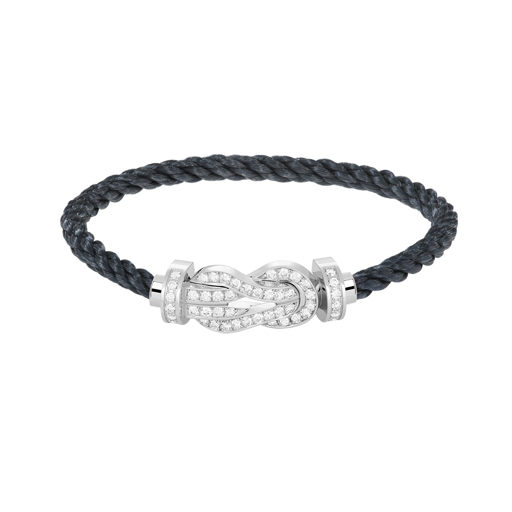 [Saipan]LARGE 8-FIGURE BUCKLE FULL DIAMOND BRACELET -WHITE GOLD