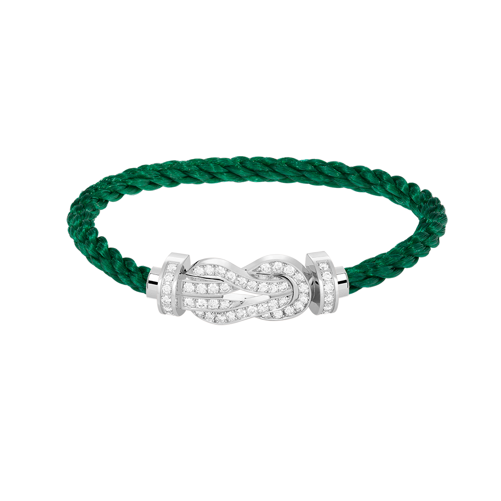 [Saipan]LARGE 8-FIGURE BUCKLE FULL DIAMOND BRACELET -WHITE GOLD