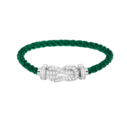 [Saipan]LARGE 8-FIGURE BUCKLE FULL DIAMOND BRACELET -WHITE GOLD