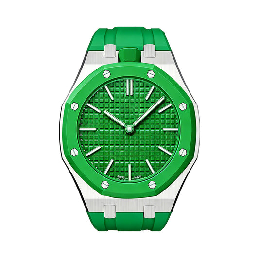 [Saipan]OAK POP GREEN STEEL SILICONE STRAP