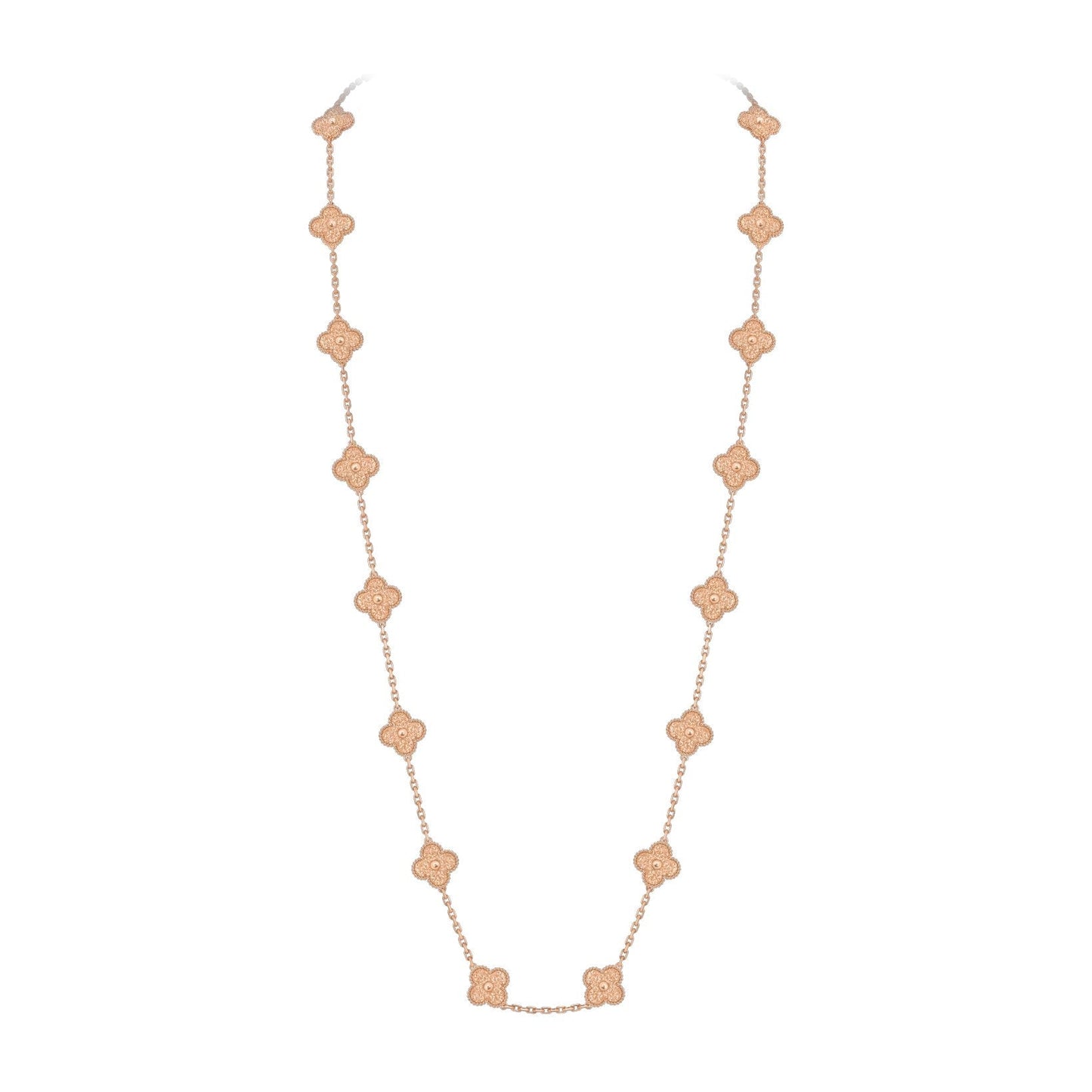 [Saipan]CLASSIC 20-MOTIF LUCKY CLOVER LONG NECKLACE ROSE GOLD COLLECTION