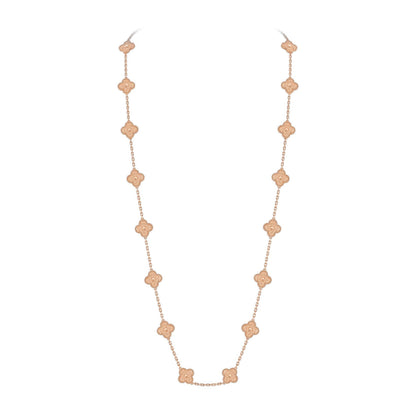 [Saipan]CLASSIC 20-MOTIF LUCKY CLOVER LONG NECKLACE ROSE GOLD COLLECTION