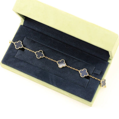 [Saipan]LUCKY CLOVER 5-MOTIF BRACELET - BLACK OXNY COLLECTION