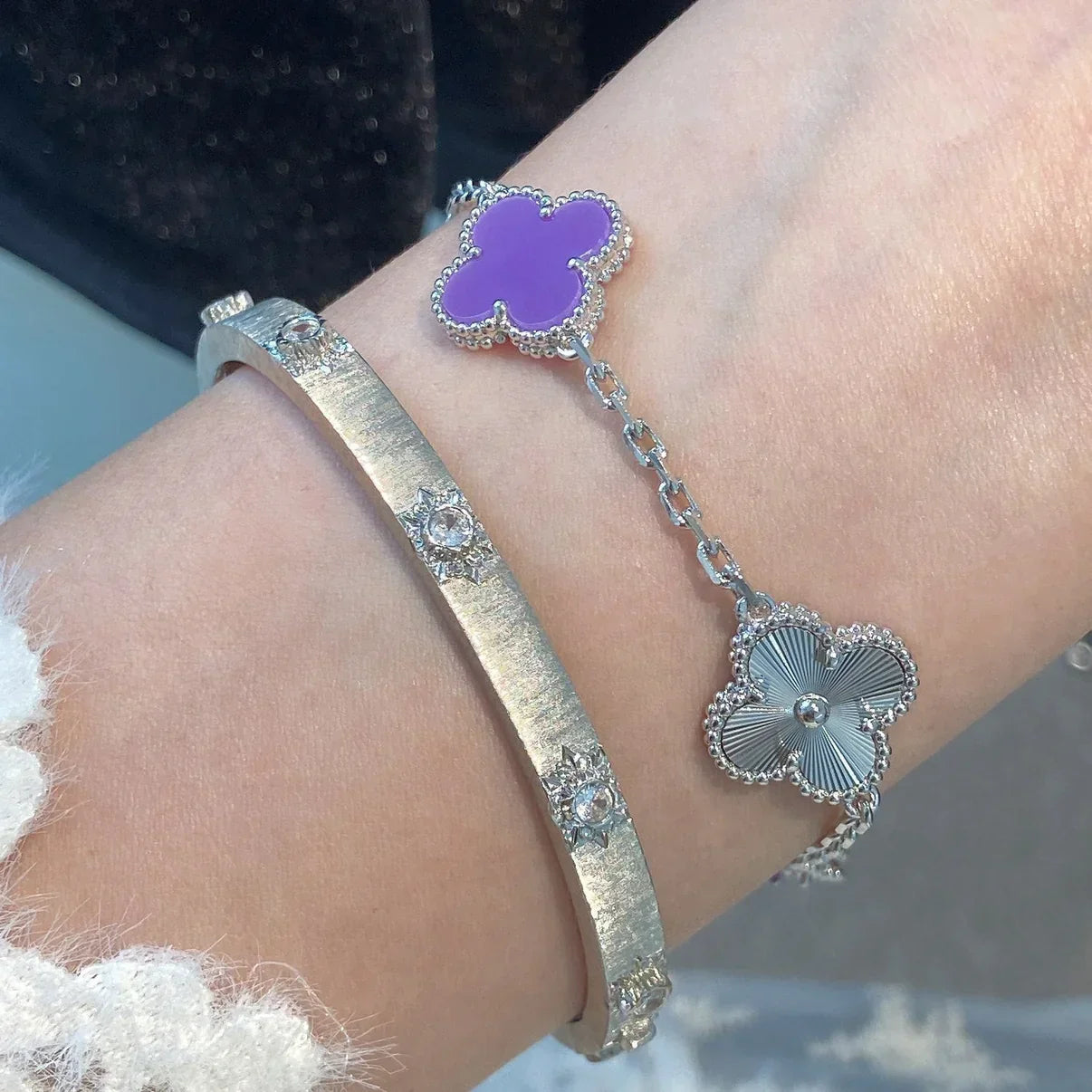 [Saipan]LUCKY CLOVER 5-MOTIF BRACELET - VIOLET COLLECTION