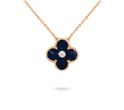 [Saipan]15MM CLOVER FLOWER DIAMOND PENDANT NECKLACE COLLECTION
