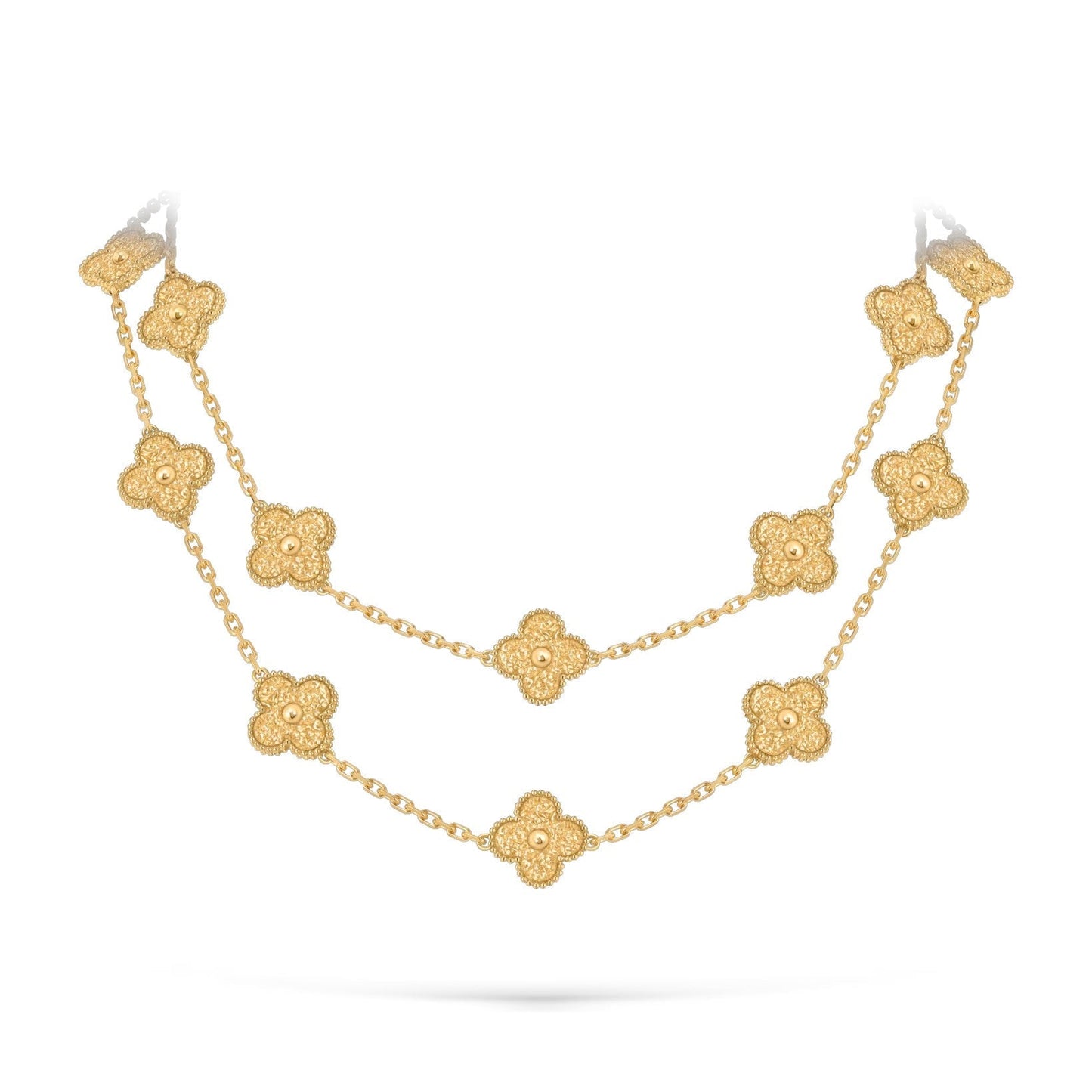 [Saipan]CLASSIC 20-MOTIF LUCKY CLOVER LONG NECKLACE GOLD COLLECTION