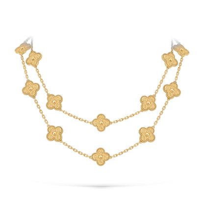 [Saipan]CLASSIC 20-MOTIF LUCKY CLOVER LONG NECKLACE GOLD COLLECTION