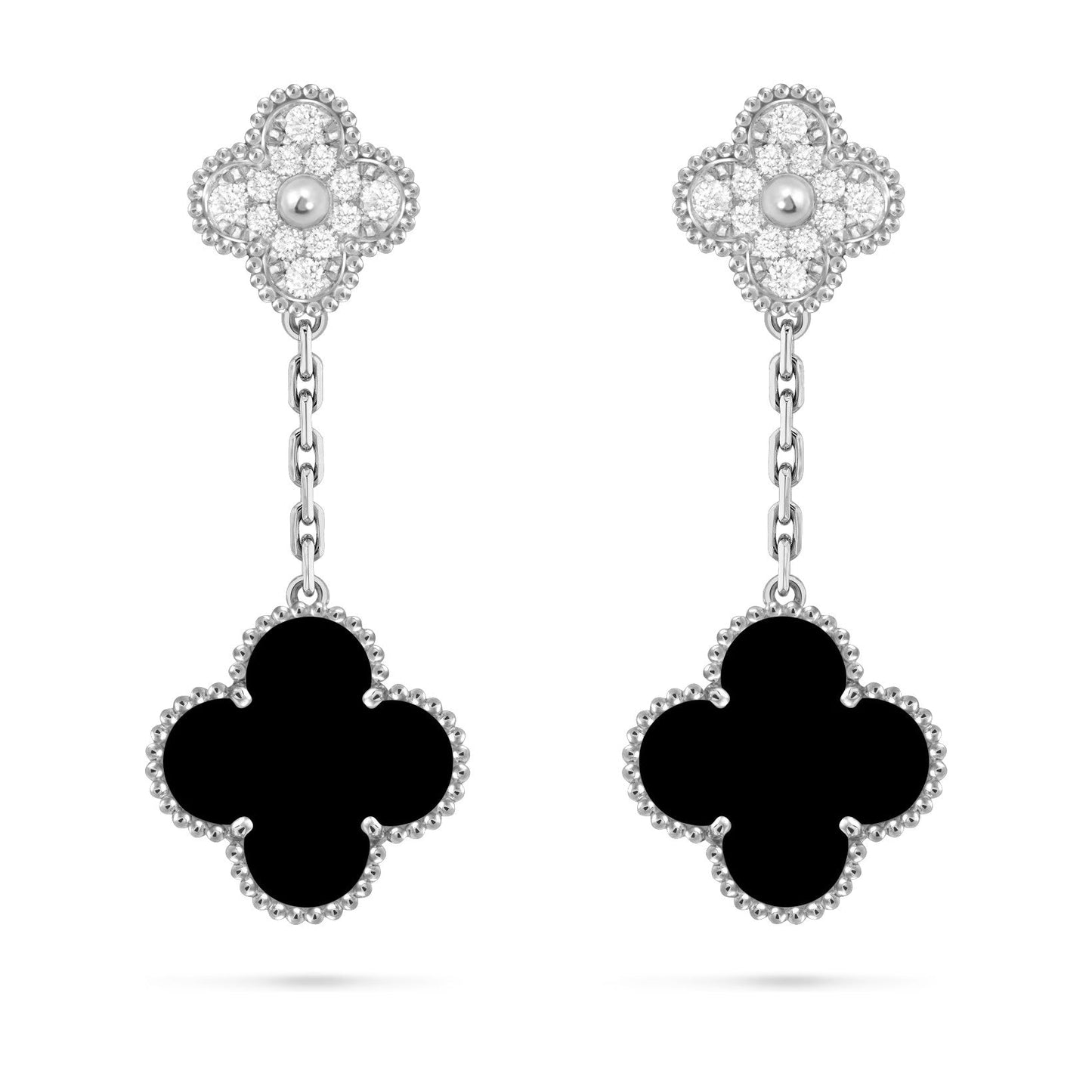 [Saipan]CLOVER DUAL-MOTIF STATEMENT STUD EARRINGS - DOUBLE-CHARM COLLECTION