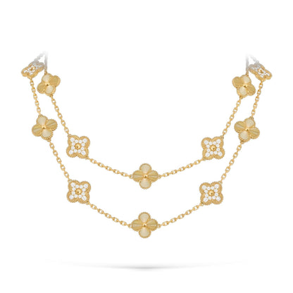 [Saipan]CLASSIC 20-MOTIF LUCKY CLOVER LONG NECKLACE GOLD COLLECTION