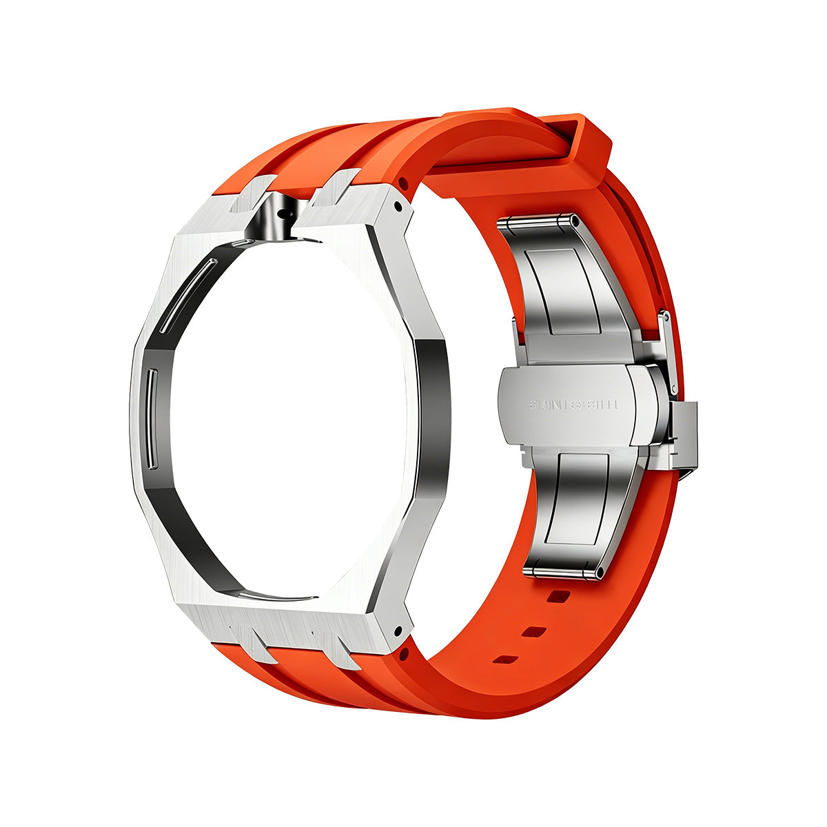 [Saipan]OAK POP ORANGE-RED STEEL SILICONE STRAP