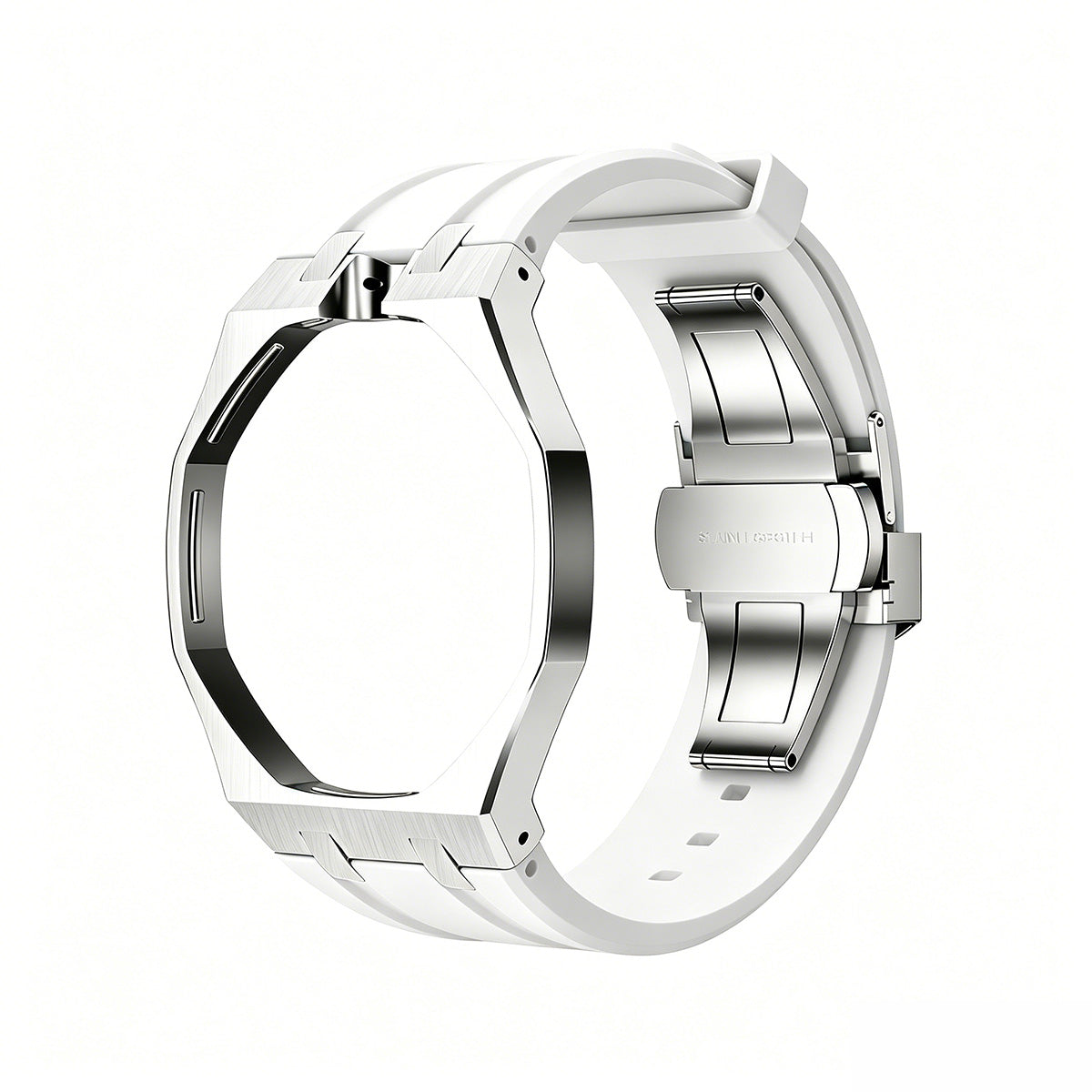 [Saipan]OAK POP WHITE STEEL SILICONE STRAP