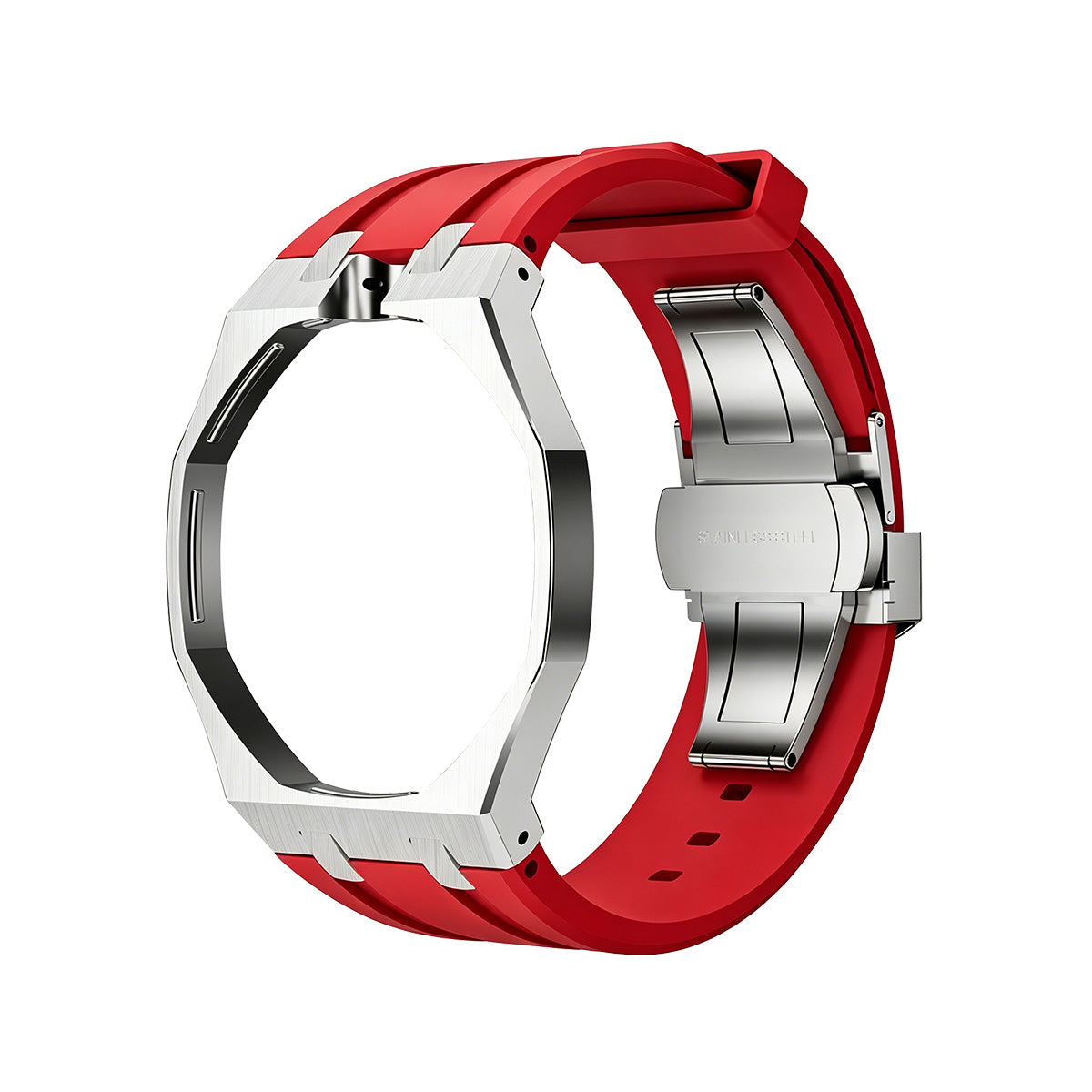[Saipan]OAK POP RED STEEL SILICONE STRAP