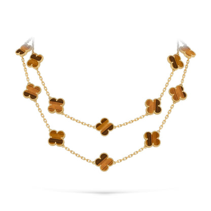 [Saipan]CLASSIC 20-MOTIF LUCKY CLOVER LONG NECKLACE GOLD COLLECTION