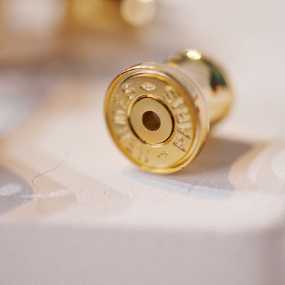 [Saipan]MINI POP H GOLD EARRINGS GREY