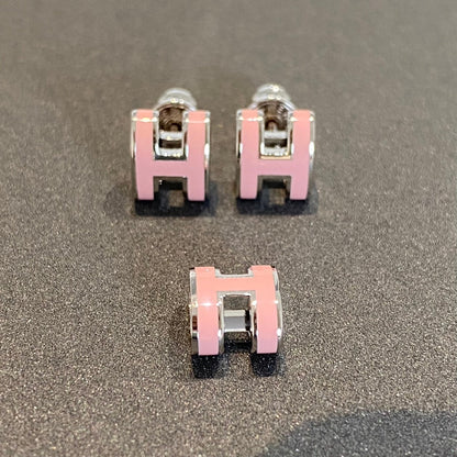 [Saipan]MINI POP H SILVER EARRINGS PINK