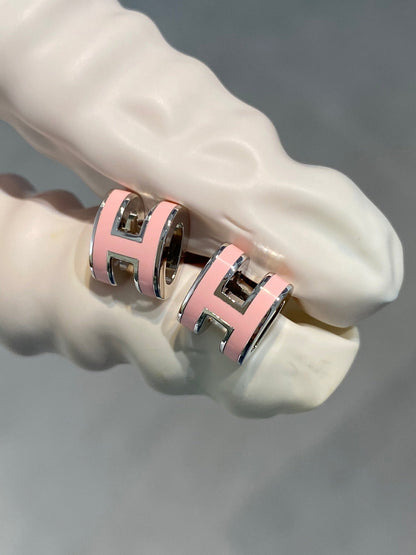 [Saipan]MINI POP H SILVER EARRINGS PINK