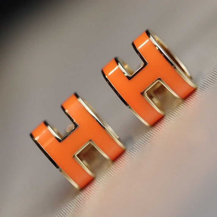[Saipan]MINI POP H EARRINGS ORANGE