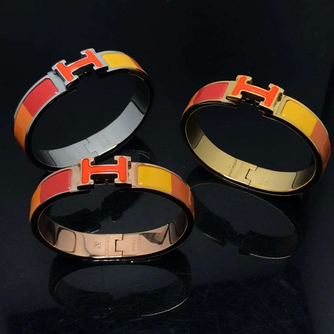 [Saipan]H BRACELET ORANGE RAINBOW CERAMIC