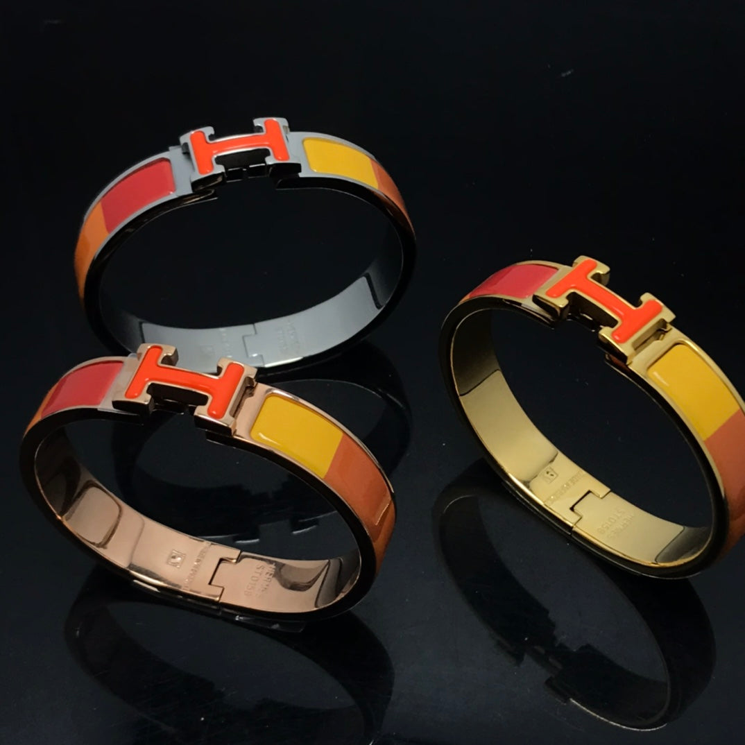 [Saipan]H BRACELET ORANGE RAINBOW CERAMIC
