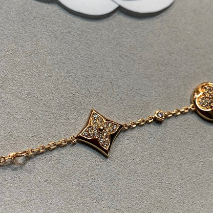 [Saipan]STAR AND SUN 4 MOTIFS GOLD DIAMONDS BRACELET