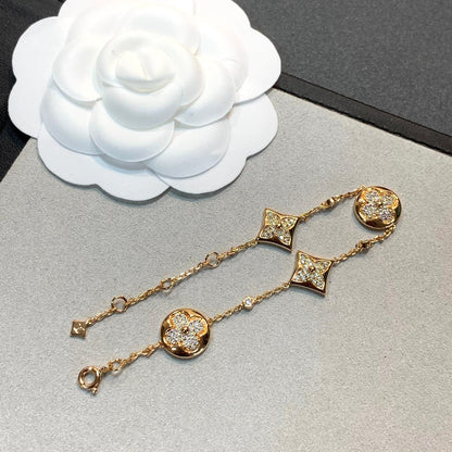 [Saipan]STAR AND SUN 4 MOTIFS GOLD DIAMONDS BRACELET