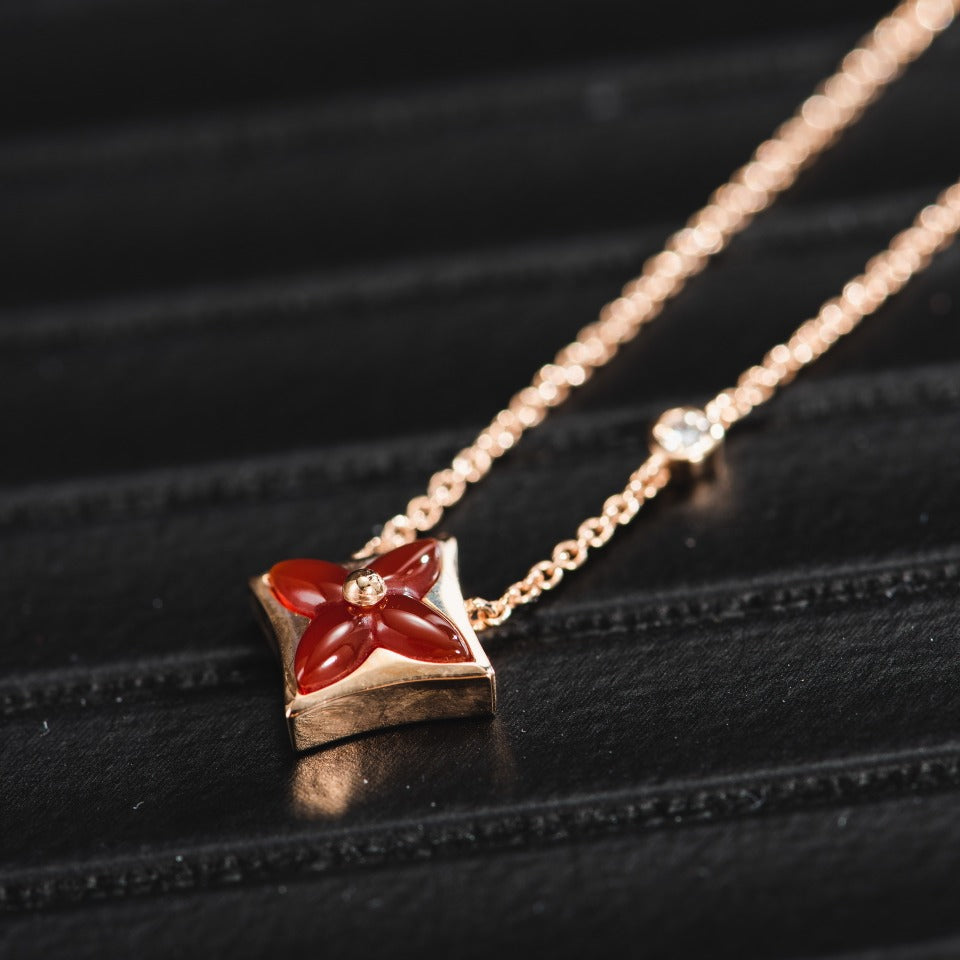 [Saipan]STAR NECKLACE ROSE GOLD 1 DIAMOND