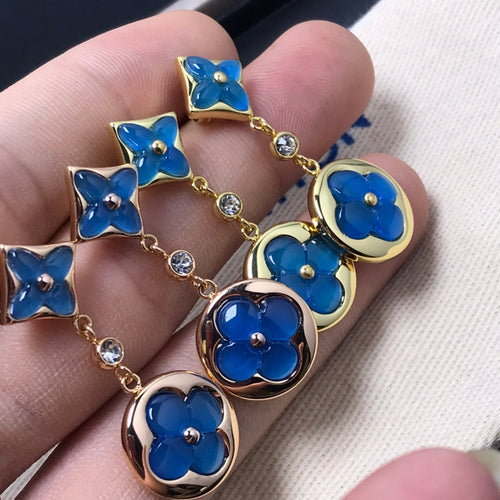 [Saipan]STAR AND SUN AGATE DIAMOND EARRINGS
