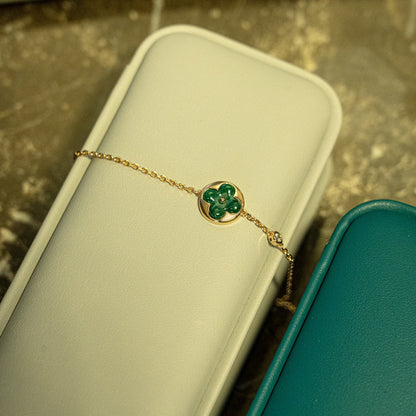 [Saipan]SUN MALACHITE 1 DIAMOND ROSE GOLD BRACELET
